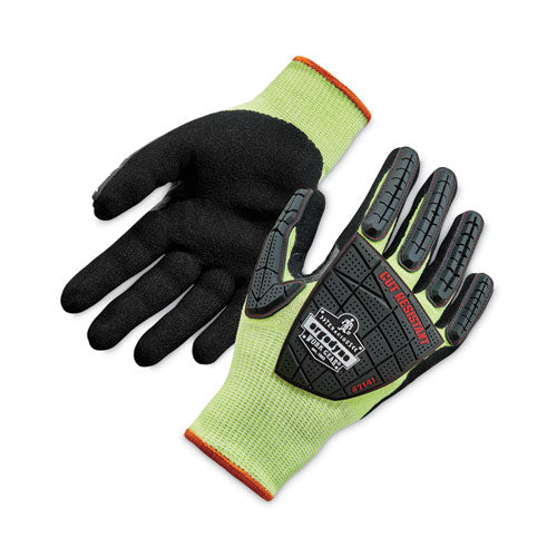 Ergodyne Proflex 7141 Ansi A4 Dir Nitrile-coated Cr Gloves Lime Large Pair