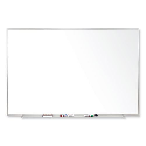 Ghent Magnetic Porcelain Whiteboard With Satin Aluminum Frame 96.5x48.5 White Surface