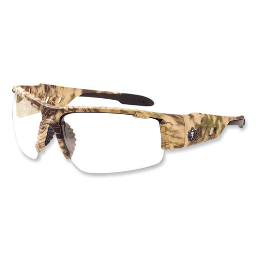 Ergodyne Skullerz Dagr Safety Glasses Kryptek Highlander Nylon Impact Frame Clear Polycarbonate Lens