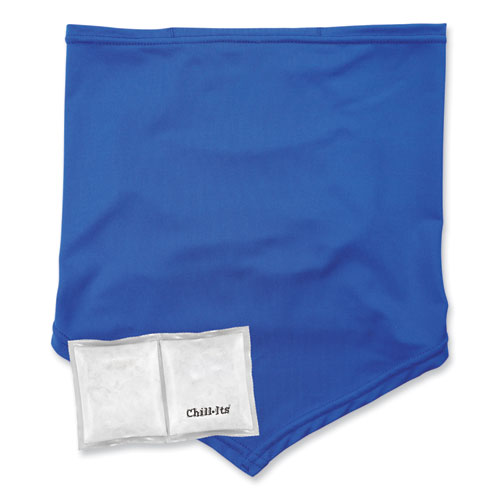 Ergodyne Chill-its 6482 Cooling Neck Gaiter Bandana Pocket Kit Polyester/spandex Small/medium Blue