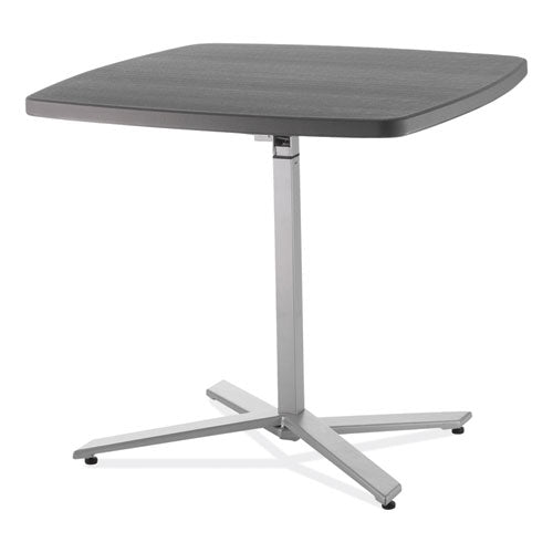 NPS Cafe Time Adjustable-height Table Square 36wx36dx30 To 42h Charcoal Slate