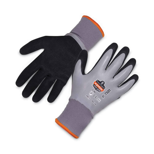 Ergodyne Proflex 7501 Coated Waterproof Winter Gloves Gray Large Pair