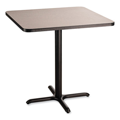 NPS Cafe Table 36wx36dx36h Square Top/x-base Gray Nebula Top Black Base