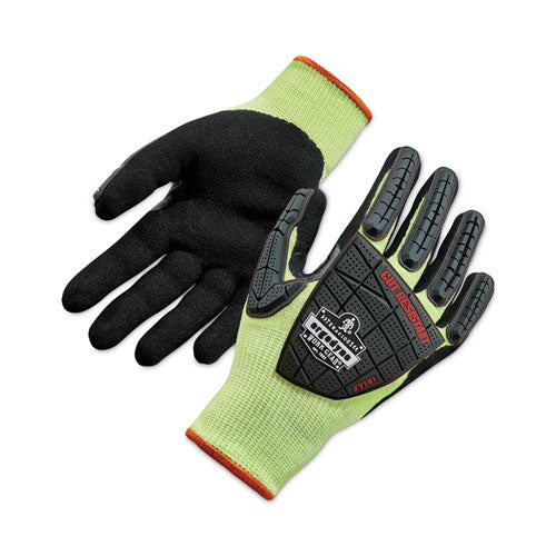 Ergodyne Proflex 7141 Ansi A4 Dir Nitrile-coated Cr Gloves Lime X-large Pair