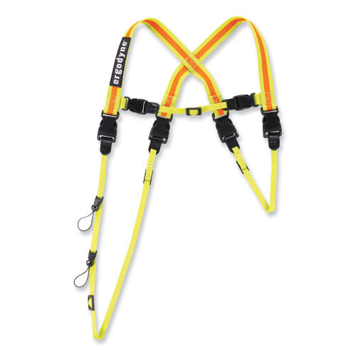 Ergodyne Squids 3132 Barcode Scanner Lanyard Harness Xl: 23" Arm Strap 46" Lanyard Strap Hi-vis Lime