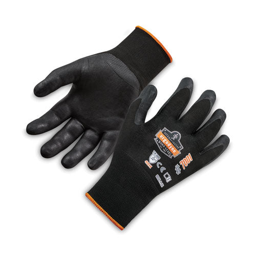Ergodyne Proflex 7001 Nitrile-coated Gloves Black Large 144 Pairs/pack