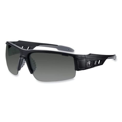 Ergodyne Skullerz Dagr Safety Glasses Matte Black Nylon Impact Frame Smoke Polycarbonate Lens