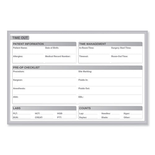 Ghent Time Out Magnetic Whiteboard 24.5x18.5 White/gray Surface Satin Aluminum Frame