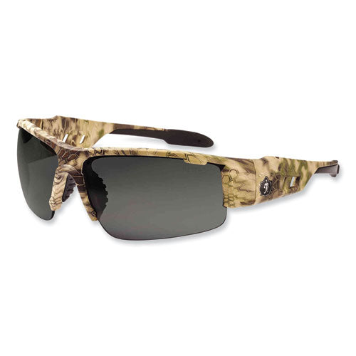 Ergodyne Skullerz Dagr Safety Glasses Kryptek Highlander Nylon Impact Frame Anti-fog Smoke Polycarb Lens