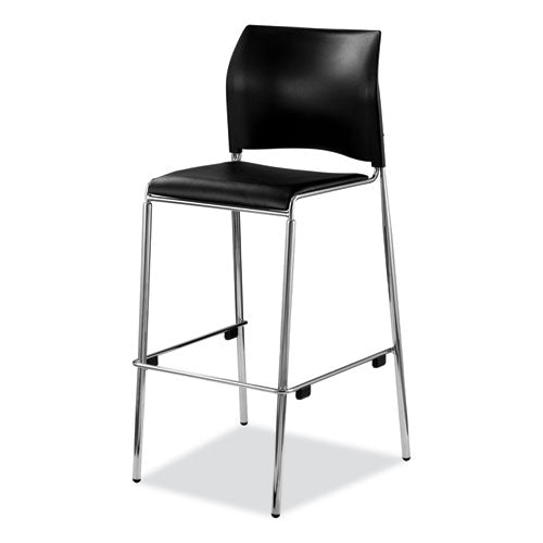 NPS Cafetorium Bar Height Stool Padded Seat/back Supports 500lb 31" Seat Ht Black Seat/backchrome Baseships In 1-3 Bus Days