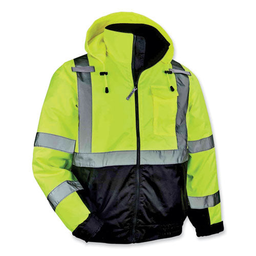 Ergodyne Glowear 8377 Class 3 Hi-vis Quilted Bomber Jacket Lime 5x-large