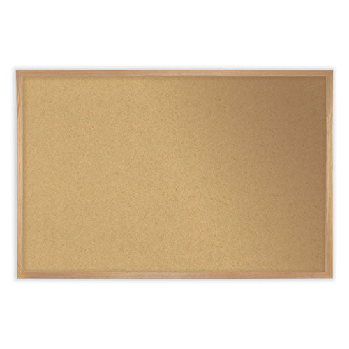 Ghent Natural Cork Bulletin Board With Frame 48.5x48.5 Tan Surface Oak Frame