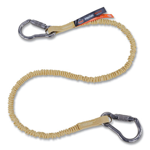 Ergodyne Squids 3121 Burn+cr Aramid Tool Lanyard W/steel Carabiners 10lb Max Work Cap 38" To 48" Yellow