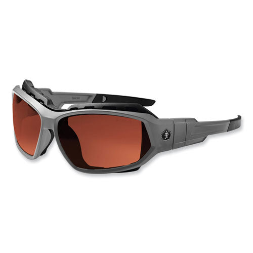 Ergodyne Skullerz Loki Safety Glasses/goggles Gray Nylon Impact Frame Polarized Copper Polycarb Lens