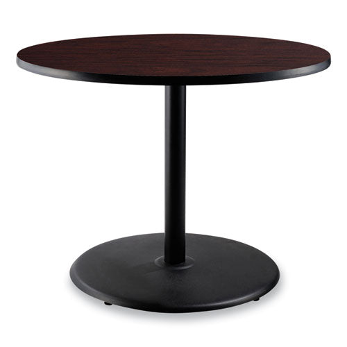 NPS Cafe Table 36" Diameterx30h Round Top/base Mahogany Top Black Base