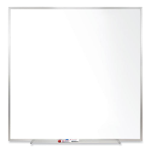 Ghent Magnetic Porcelain Whiteboard With Satin Aluminum Frame 48.5x48.5 White Surface