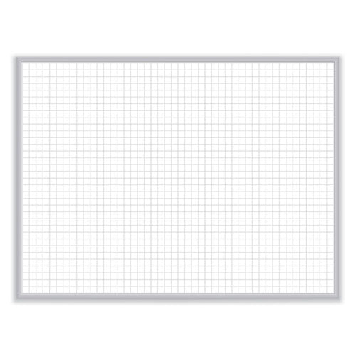 Ghent 1x1 Grid Magnetic Whiteboard 36x24 White/gray Surface Satin Aluminum Frame