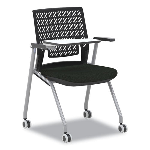Safco Thesis Training Chair W/flex Back And Tablet Max 250 Lb 18" High Black Seat Gray Base 2/Caseships In 1-3 Business Days