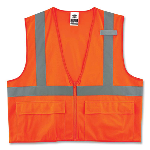 Ergodyne Glowear 8225z Class 2 Standard Solid Vest Polyester Orange 2x-large/3x-large