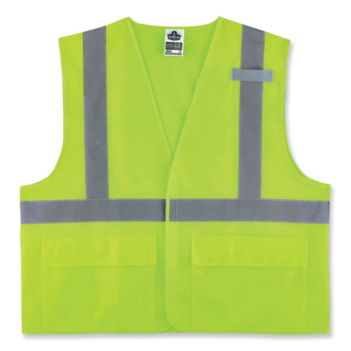 Ergodyne Glowear 8220hl Class 2 Standard Mesh Hook And Loop Vest Polyester 4x-large/5x-large Lime