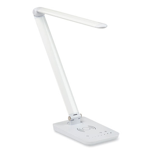 Safco Vamp Led Wireless Charging Lamp Multi-pivot Neck 16.75" High White