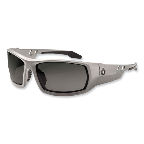 Ergodyne Skullerz Odin Safety Glasses Matte Gray Nylon Impact Frame Polarized Smoke Polycarbonate Lens