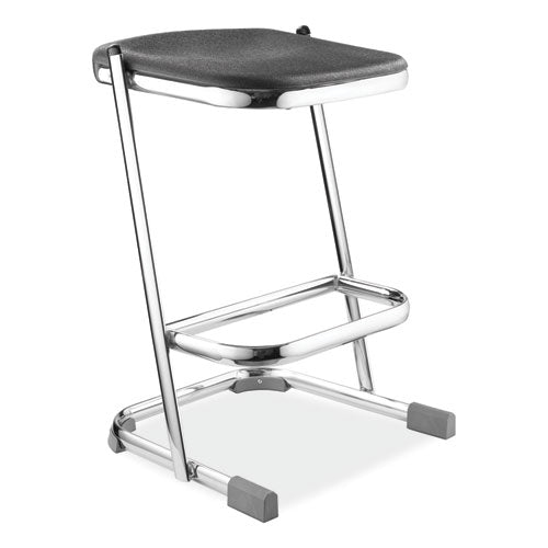 NPS 6600 Series Elephant Z-stool Backless Supports Up To 500lb 24" Seat Height Black Seat Chrome Frameships In 1-3 Bus Days