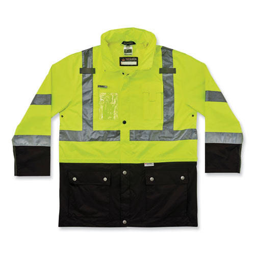 Ergodyne Glowear 8386 Class 3 Hi-vis Outer Shell Jacket Polyester Small Lime