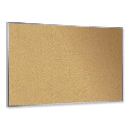 Ghent Aluminum-frame Natural Corkboard 24x18 Tan Surface Satin Aluminum Frame