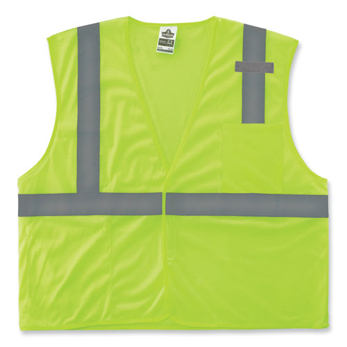 Ergodyne Glowear 8210hl Class 2 Economy Mesh Hook And Loop Vest Polyester 4x-large/5x-large Lime