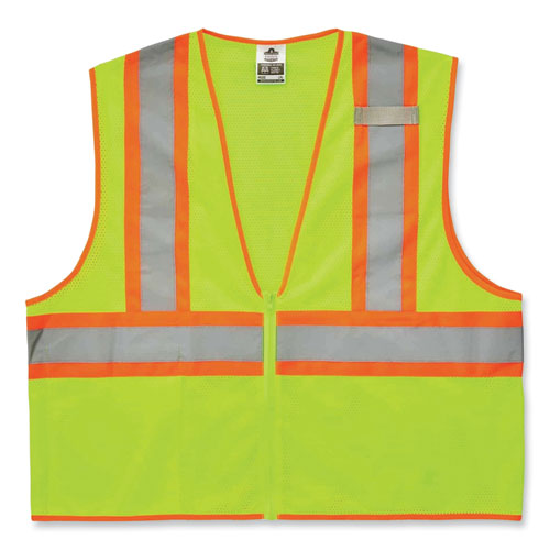 Ergodyne Glowear 8229z Class 2 Economy Two-tone Zipper Vest Polyester X-small Lime