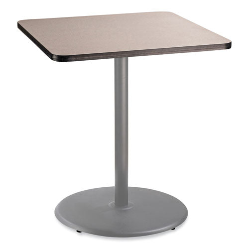 NPS Cafe Table 36wx36dx42h Square Top/round Base Gray Nebula Top Gray Base