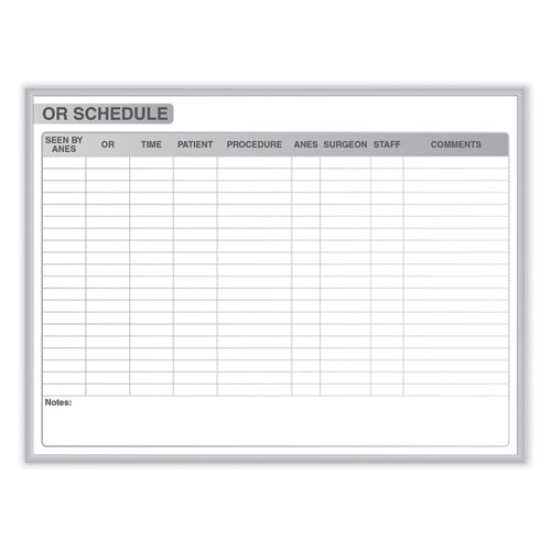 Ghent Or Schedule Magnetic Whiteboard 48.5x36.5 White/gray Surface Satin Aluminum Frame