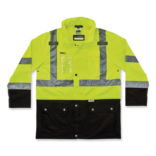 Ergodyne Glowear 8386 Class 3 Hi-vis Outer Shell Jacket Polyester 4x-large Lime