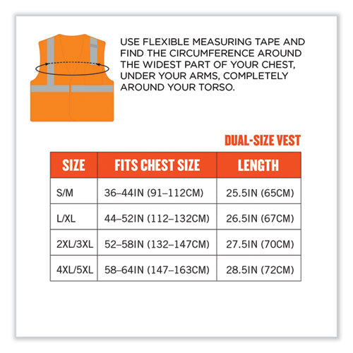 Ergodyne Glowear 8210hl Class 2 Economy Mesh Hook And Loop Vest Polyester X-small Orange