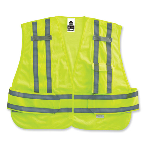 Ergodyne Glowear 8244psv Class 2 Expandable Public Safety Hook And Loop Vest Polyester 3xl Plus Lime