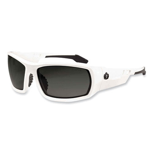 Ergodyne Skullerz Odin Safety Glasses White Nylon Impact Frame Smoke Polycarbonate Lens