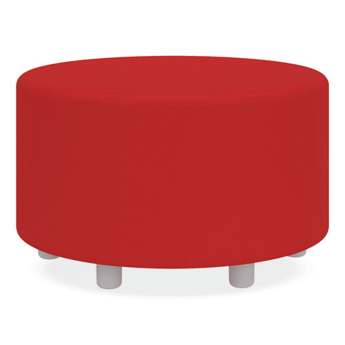 Safco Learn 30" Cylinder Vinyl Ottoman 30wx30dx18h Red