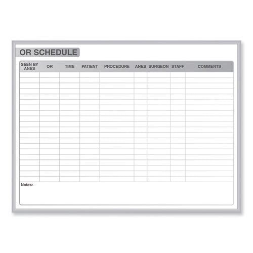 Ghent Or Schedule Magnetic Whiteboard 72.5x48.5 White/gray Surface Satin Aluminum Frame