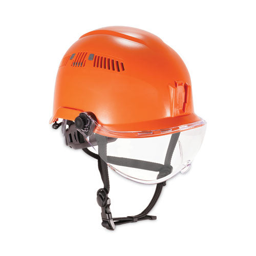 Ergodyne Skullerz 8975v Class C Safety Helmet W/8991 Visor Kit Clear Lens 6-pt Ratchet Suspension Orangeships In 1-3 Business Days