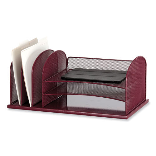 Safco Onyx Desk Organizer W/three Horizontal And Three Upright Sectionsletter Size19.25x11.5x8.25wineships In 1-3 Business Days