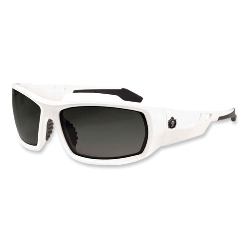 Ergodyne Skullerz Odin Safety Glasses White Nylon Impact Frame Polarized Smoke Polycarbonate Lens