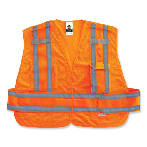 Ergodyne Glowear 8244psv Class 2 Expandable Public Safety Hook And Loop Vest Polyester Med/large Orange