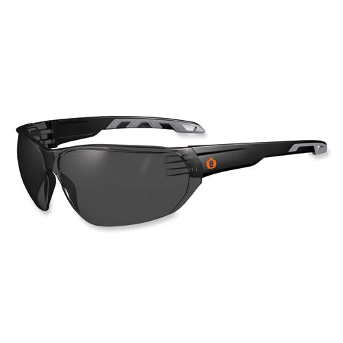 Ergodyne Skullerz Vali Frameless Safety Glasses Black Nylon Impact Frame Anti-fog Smoke Polycarb Lens