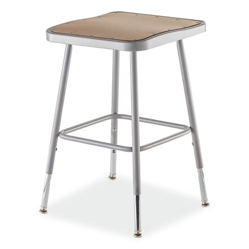 NPS 6300 Series Height Adj Hd Square Seat Stool Backless Supports 500 Lb 18" To 26" Seat Ht Brown/gray Ships In 1-3 Bus Days