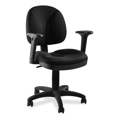 NPS Comfort Task Chair With Arms Supports Up To 300lb 19" To 23" Seat Height Black Seat/back Black/baseships In 1-3 Bus Days