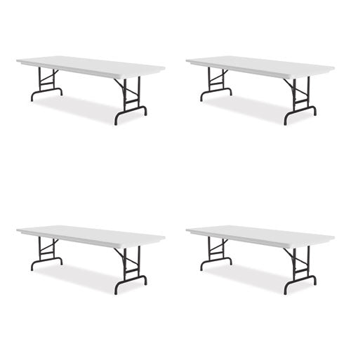 Correll Adjustable Folding Tables Rectangular 72"x30"x22" To 32" Gray Top Black Legs 4/pallet