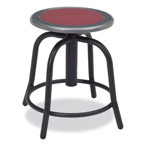 NPS 6800 Series Height Adj Metal Seat Stool Supports 300 Lb 18"-24" Seat Ht Burgundy Seat Black Base Ships In 1-3 Bus Days