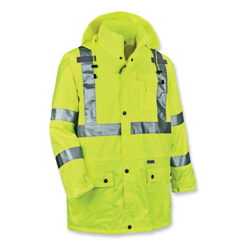 Ergodyne Glowear 8365 Class 3 Hi-vis Rain Jacket Polyester X-large Lime