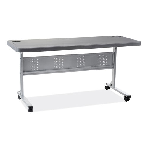 NPS Flip-n-store Training Table Rectangular 24x60x29.5 Charcoal Gray